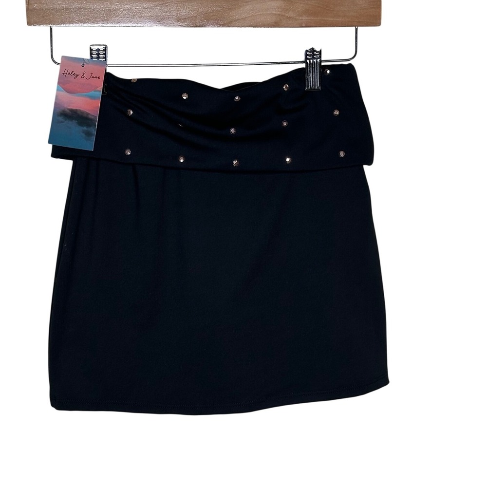 NWT Haley & June Studded Detail Skorts size XS Black/Gold